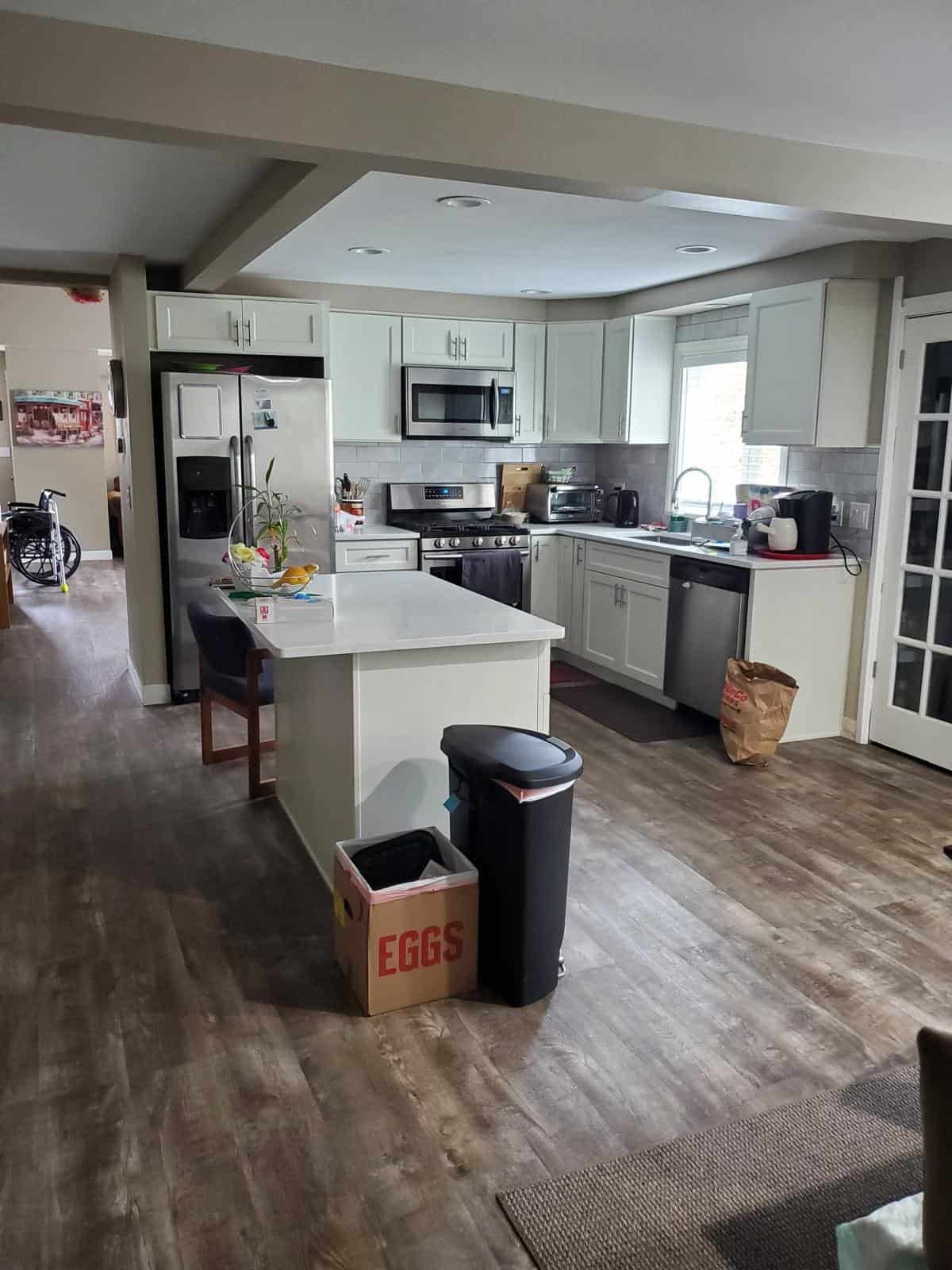 Clean, well-equipped kitchen where fresh, home-cooked meals are prepared daily for residents